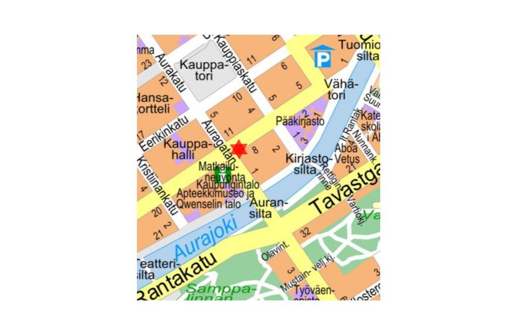 Gatukarta för centrala Åbo