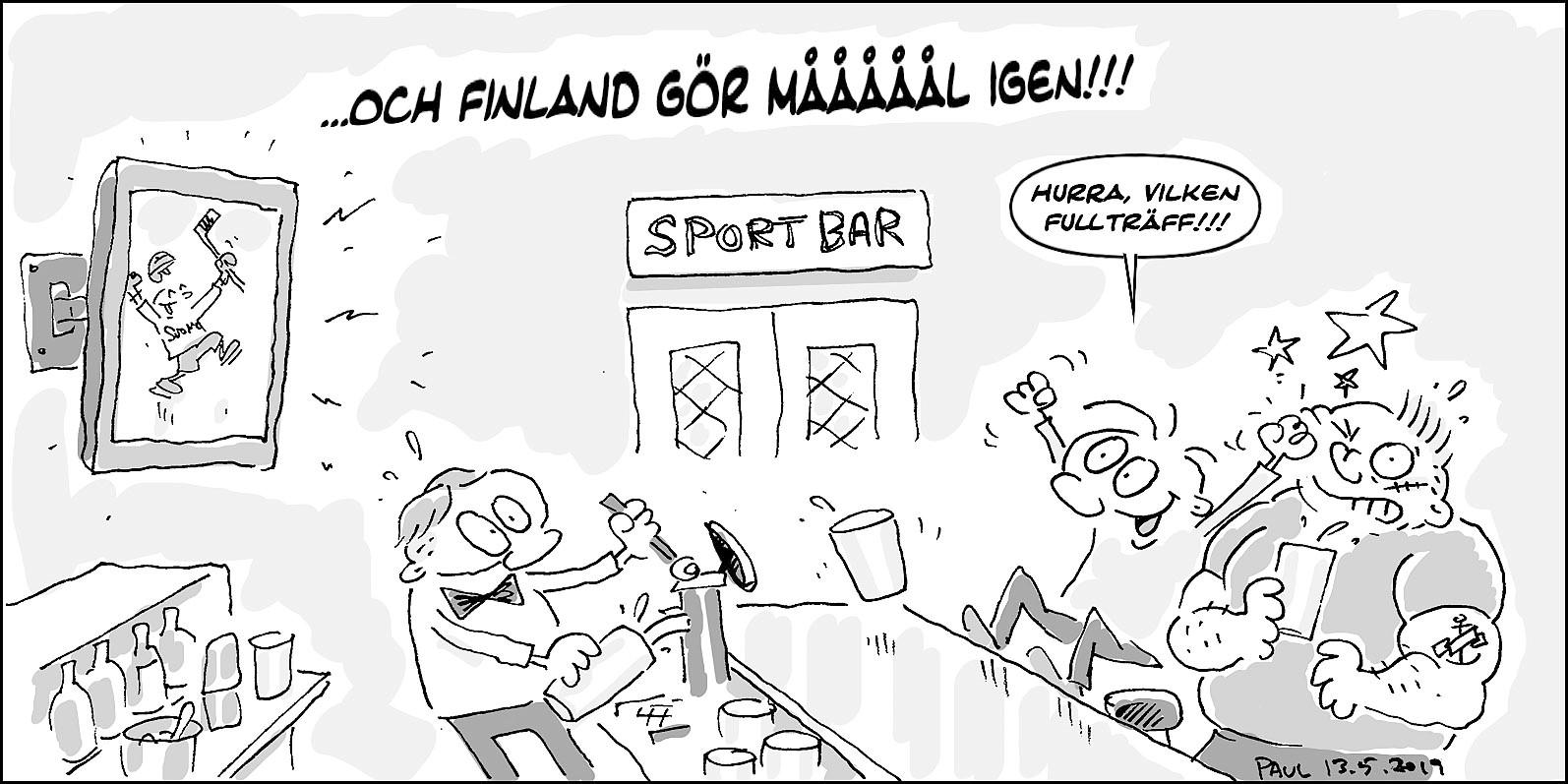 Ritad bild om att Finland gör mål.