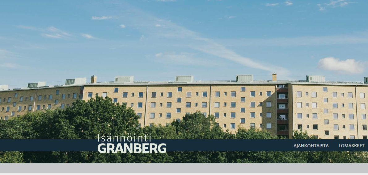 Höghus och texgten Isännöinti Granberg.
