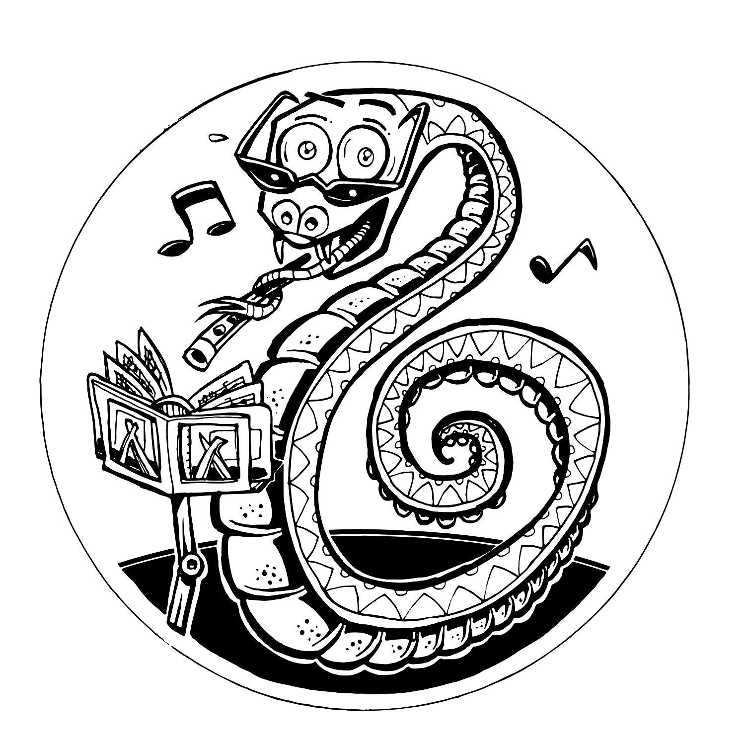 En ritad bild som föreställer en drake.
