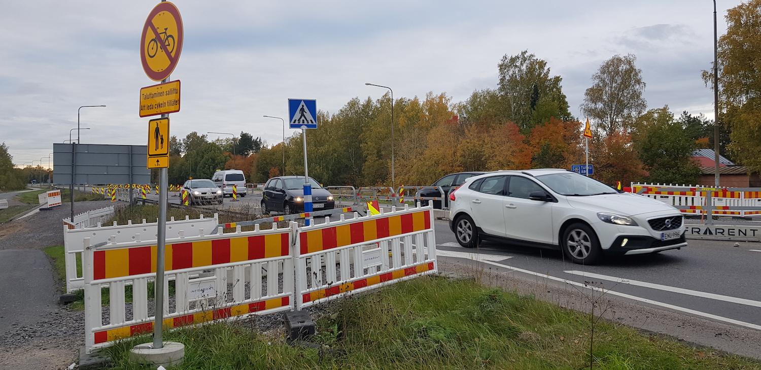 Korsning med tillfälliga trafikarrangemang