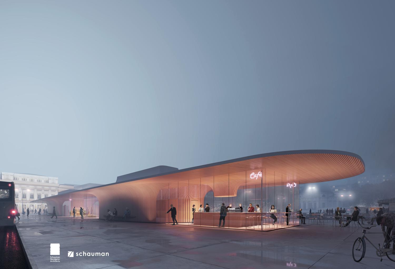fin paviljong, arkitektbild