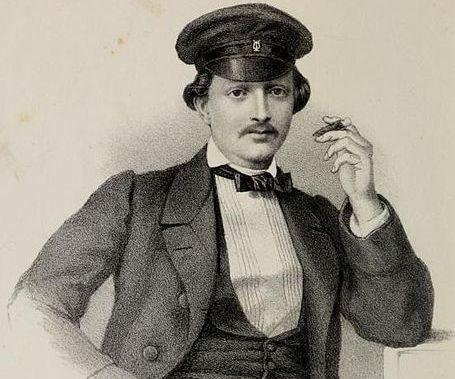 Svartvitt foto föreställande en man i keps.