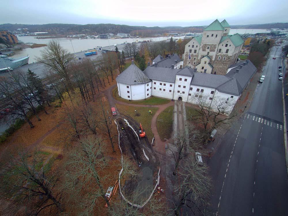 Flygbild över Åbo slott