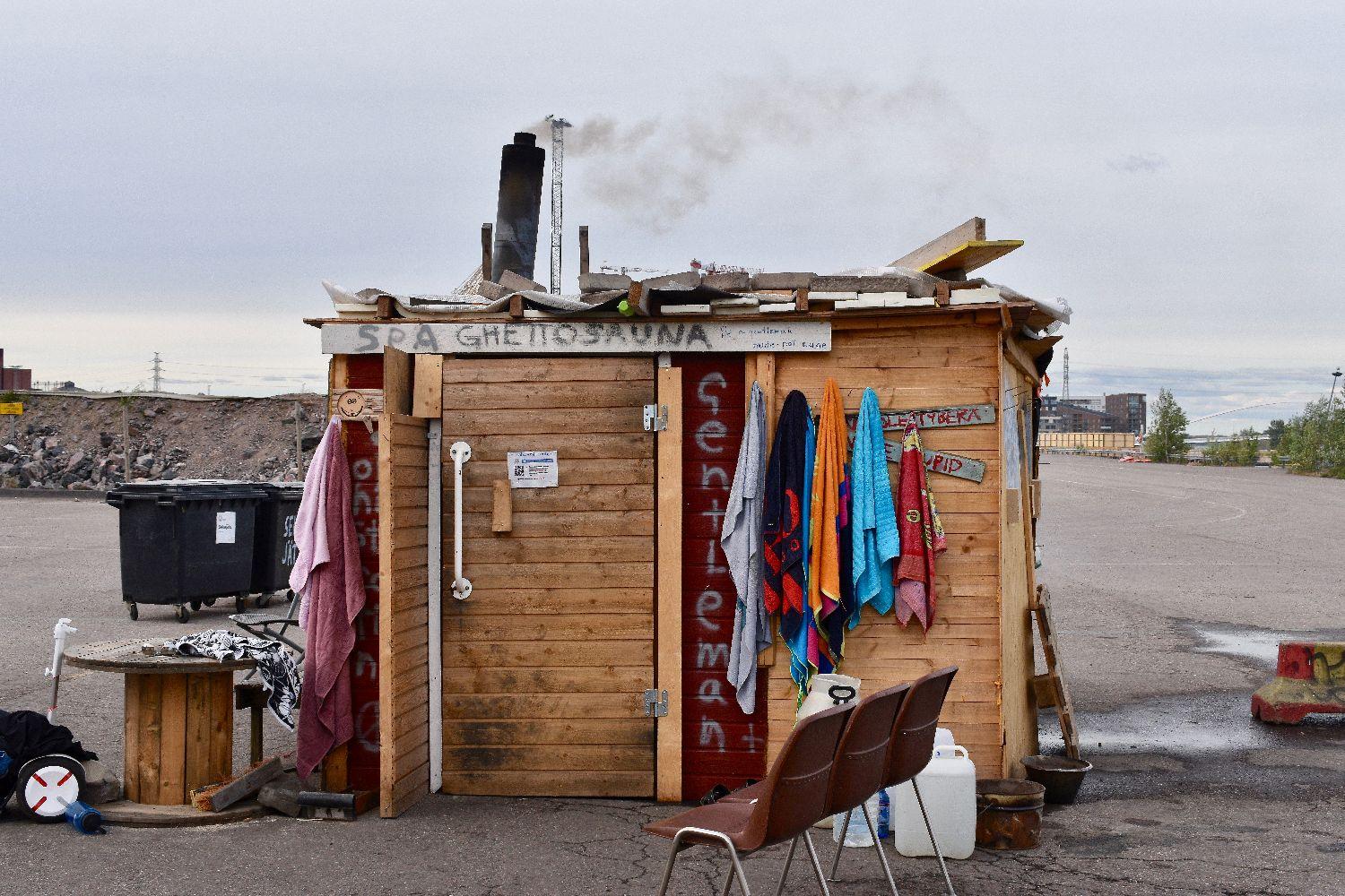 Sompasunaseuras tillfälliga bastu Ghettobastun sommaren 2018.