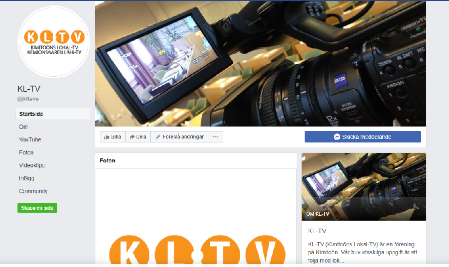Skärmdump från KL-TV:s Facebooksida
