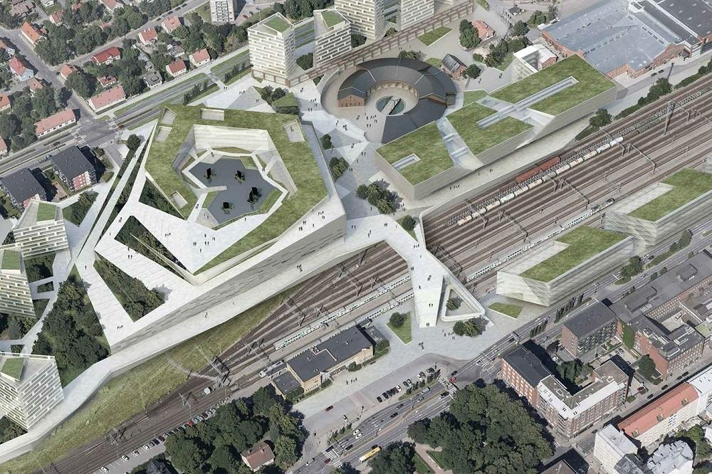 Vision hur bangårdsområdet kunde se ut.