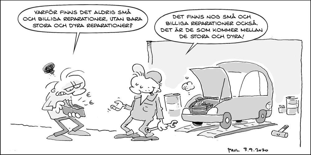 Ritad bild som föreställer tv som diskuterar bilreparationer.