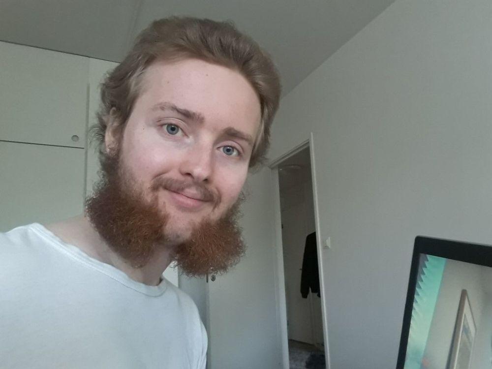 Valter Östberg, skäggig ung man